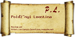 Polányi Leontina névjegykártya